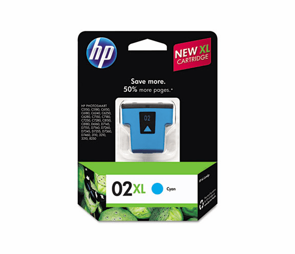 HEWC8730WN C8730WN (HP 02XL) High-Yield Ink, 600 Page-Yield, Cyan By HEWLETT PACKARD SUPPLIES