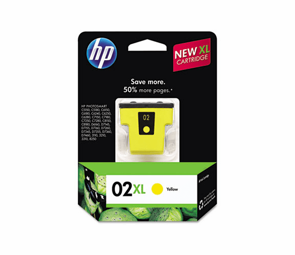 HEWC8732WN C8732WN (HP 02XL) High-Yield Ink, 750 Page-Yield, Yellow By HEWLETT PACKARD SUPPLIES