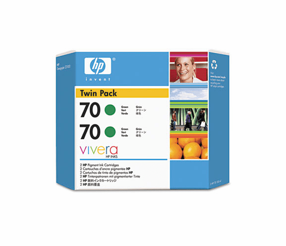 HEWCB348A CB348A (HP 70) Ink, 2/Pack, Green By HEWLETT PACKARD COMPANY
