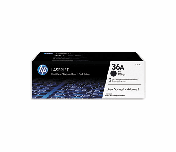 HEWCB436D CB436AD (HP 36A) Toner, 2000 Page-Yield, 2/Box, Black By HEWLETT PACKARD SUPPLIES