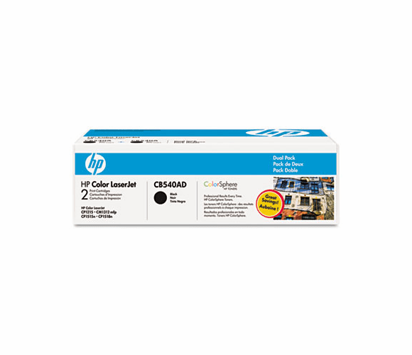 HEWCB540AD CB540AD (HP 125A) Toner, 2,200 Page Yield, 2/Box, Black By HEWLETT PACKARD COMPANY