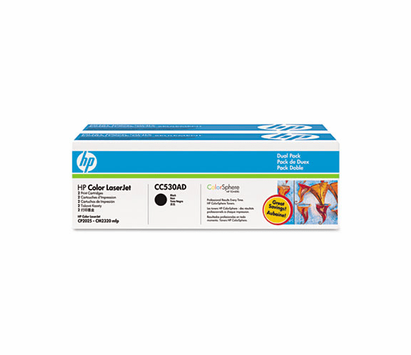 HEWCC530AD CC530AD Toner, 3500 Page-Yield, 2/Box, Black By HEWLETT PACKARD SUPPLIES