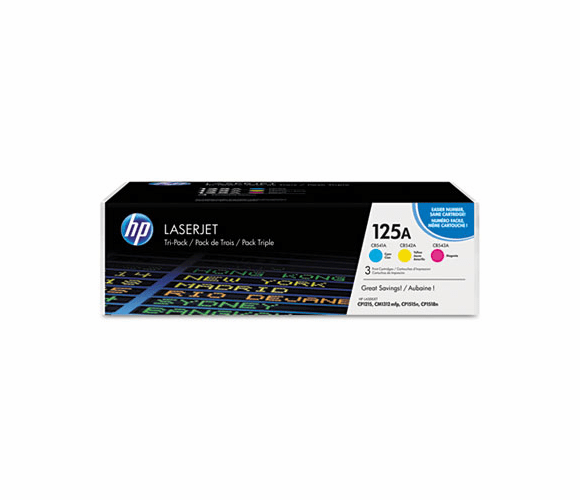 HEWCE259A CE259A (HP 125A) Toner, 1,400 Page-Yield, 3/Pk, Cyan, Magenta, Yellow By HEWLETT PACKARD SUPPLIES