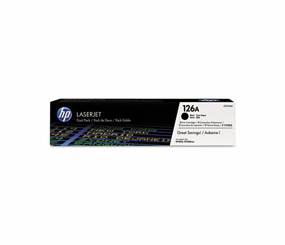 HEWCE310AD CE310AD (HP-126A) Toner, 1200 Page-Yield, Black, 2/Pk By HEWLETT PACKARD