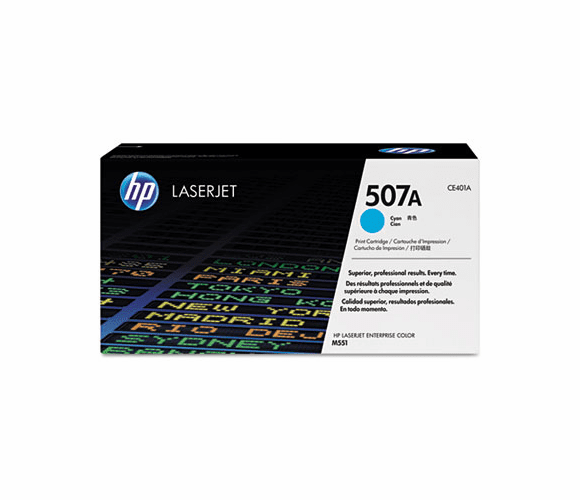 HEWCE401A CE401A (HP-507A) Toner, 6,000 Page-Yield, Cyan By HEWLETT PACKARD