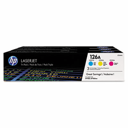 HEWCF341A CF341A (HP-126A) Toner, 1000 Page-Yield, Cyan; Magenta; Yellow, 3/Pk By HEWLETT PACKARD