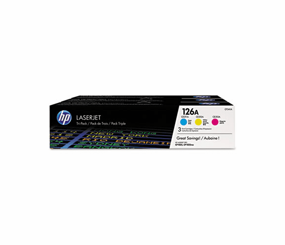 HEWCF341A CF341A (HP-126A) Toner, 1000 Page-Yield, Cyan; Magenta; Yellow, 3/Pk By HEWLETT PACKARD