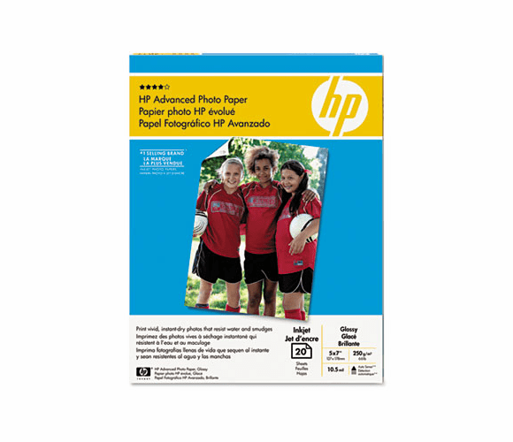 HEWCG812AND Advanced Photo Paper, 56 lbs., Glossy, 5 x 7, 20 Sheets/Pack By HEWLETT PACKARD SUPPLIES