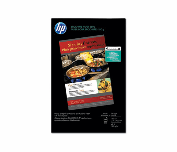HEWCG932A Inkjet Brochure/Flyer Paper, 98 Brightness, 48lb, 11 x 17, White, 150 Shts/Pk By HEWLETT PACKARD COMPANY