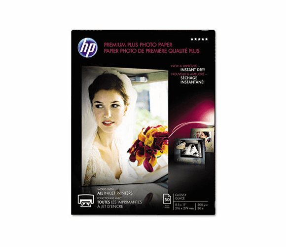 HEWCR664A Premium Plus Photo Paper, 80 lbs., Glossy, 8-1/2 x 11, 50 Sheets/Pack By HEWLETT PACKARD COMPANY