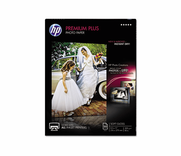 HEWCR667A Premium Plus Photo Paper, 80 lbs., Soft-Gloss, 8-1/2 x 11, 50 Sheets/Pack By HEWLETT PACKARD COMPANY