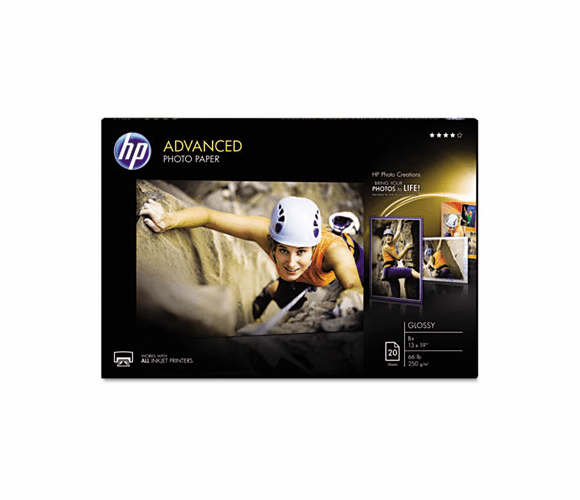 HEWCR696A Advanced Photo Paper, 66 lbs., Glossy, 13 x 19, 20 Sheets/Pack By HEWLETT PACKARD SUPPLIES