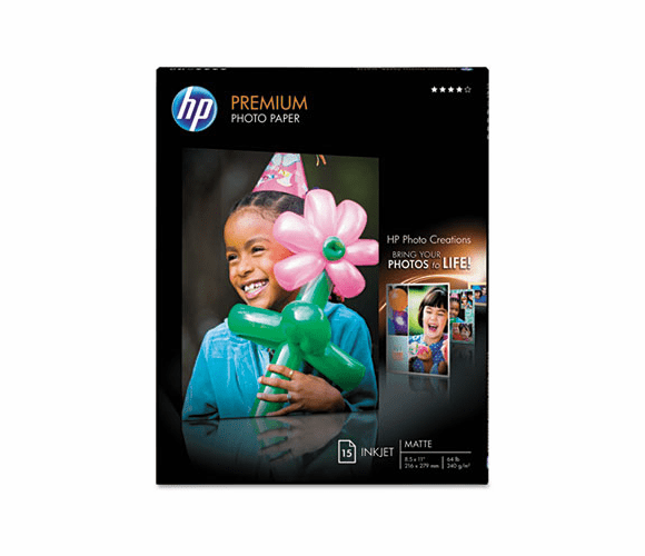 HEWQ1993A Premium Photo Paper, 64 lbs., Soft-Gloss, 8-1/2 x 11, 15 Sheets/Pack By HEWLETT PACKARD COMPANY