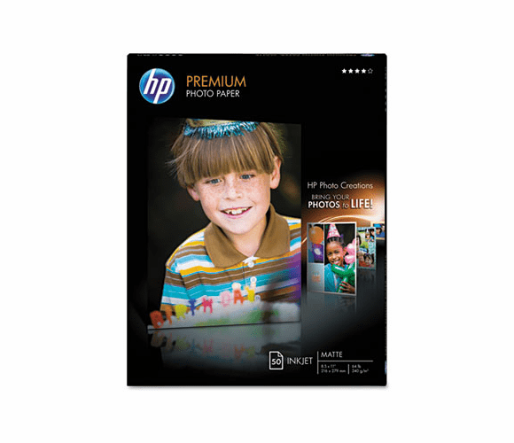 HEWQ1994A Premium Photo Paper, 64 lbs., Matte, 8-1/2 x 11, 50 Sheets/Pack By HEWLETT PACKARD COMPANY