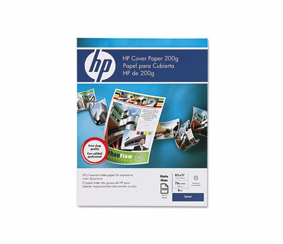 HEWQ2413A Cover Paper, 75 lbs., 96 Brightness, 8-1/2 x 11, White, 100 Sheets By HEWLETT PACKARD COMPANY