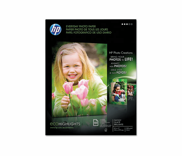 HEWQ2509AND Everyday Photo Paper, Glossy, 8-1/2 x 11, 100 Sheets/Pack By HEWLETT PACKARD SUPPLIES