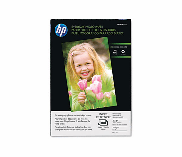 HEWQ5440AND Everyday Photo Paper, Glossy, 4 x 6, 100 Sheets/Pack By HEWLETT PACKARD SUPPLIES