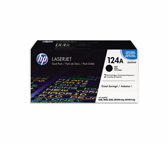 HEWQ6000AD Q6000AD Toner, 2500 Page-Yield, 2/Box, Black By HEWLETT PACKARD SUPPLIES