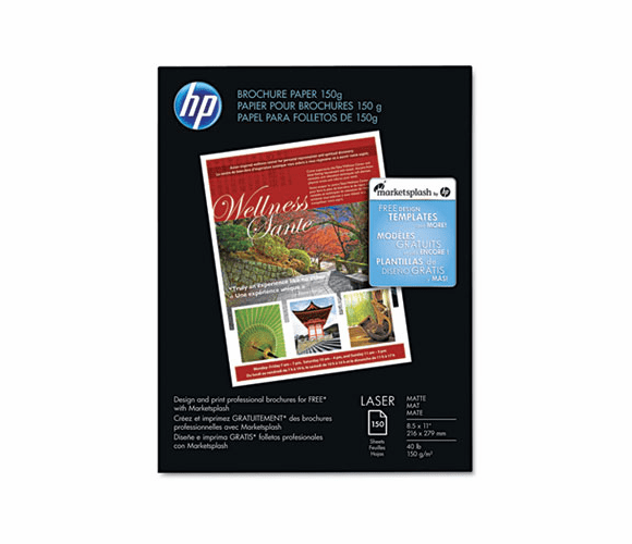 HEWQ6543A Color Laser Brochure Paper, 98 Brightness, 40lb, 8-1/2 x 11, White, 150 Shts/Pk By HEWLETT PACKARD COMPANY