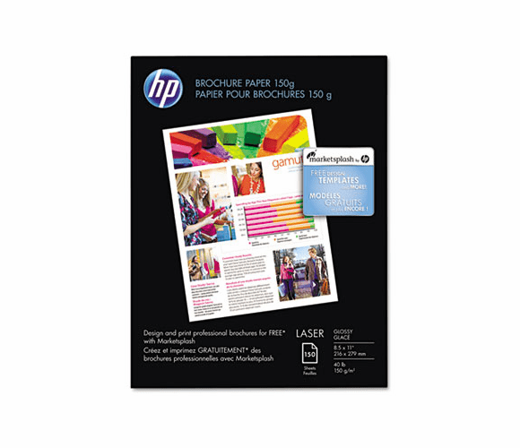 HEWQ6611A Color Laser Brochure Paper, 97 Brightness, 40lb, 8-1/2 x 11, White, 150 Shts/Pk By HEWLETT PACKARD COMPANY
