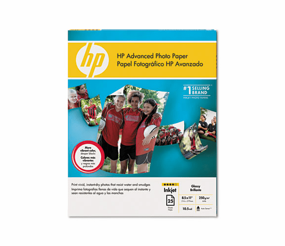 HEWQ7852AND Advanced Photo Paper, 56 lbs., Glossy, 8-1/2 x 11, 25 Sheets/Pack By HEWLETT PACKARD SUPPLIES