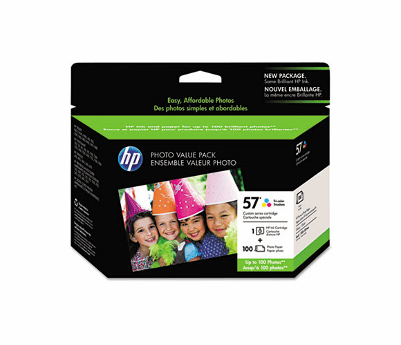 HEWQ7926AN 57 Series Ink Cartridge Photo Value Pack w/100 Glossy 4 x 6 Sheets By HEWLETT PACKARD HARDWARE