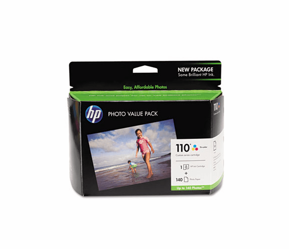 HEWQ8700BN 110 Series Ink Cartridge/Photo Paper Value Pack w/140 Glossy 4 x 6 Sheets By HEWLETT PACKARD SUPPLIES