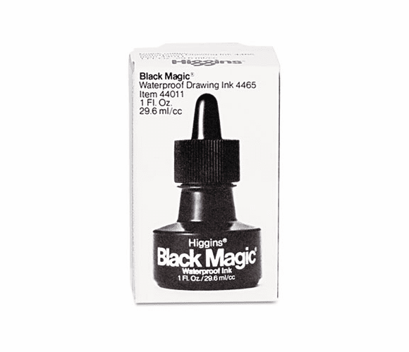 HIG44011 Higgins Black Magic Waterproof Ink, Black, 1 oz Bottle By SANFORD