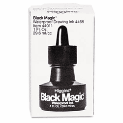 HIG44011 Higgins Black Magic Waterproof Ink, Black, 1 oz Bottle By SANFORD