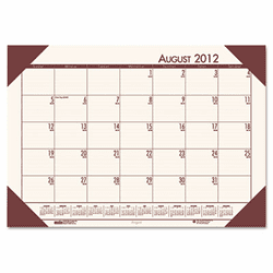HOD012541 EcoTones Academic Desk Pad Calendar, 18-1/2 x 13, Brown Corners, 2012-2013 By HOUSE OF DOOLITTLE