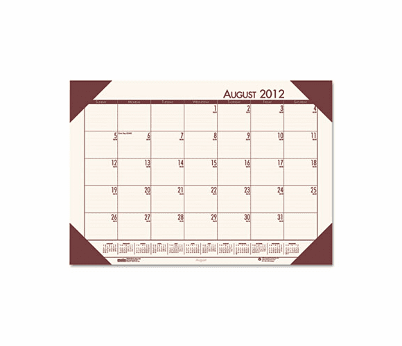 HOD012541 EcoTones Academic Desk Pad Calendar, 18-1/2 x 13, Brown Corners, 2012-2013 By HOUSE OF DOOLITTLE