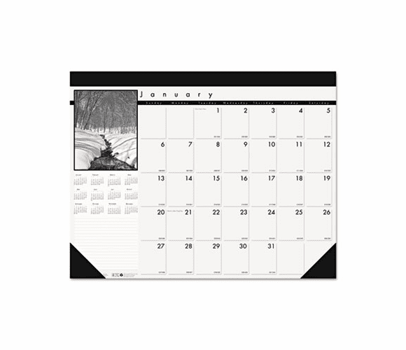 HOD122 Black-and-White Photo Monthly Desk Pad Calendar, 22 x 17, 2013-2014 By HOUSE OF DOOLITTLE