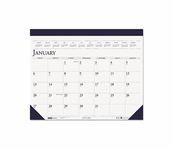 HOD15045101 Two-Color Refillable Monthly Desk Pad Calendar, 22 x 17, 2013 By HOUSE OF DOOLITTLE