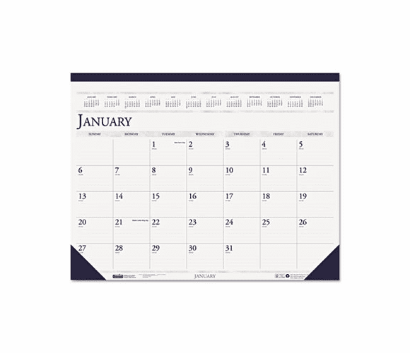 HOD1506 Two-Color Monthly Desk Pad Calendar, 18-1/2 x 13, 2013 By HOUSE OF DOOLITTLE