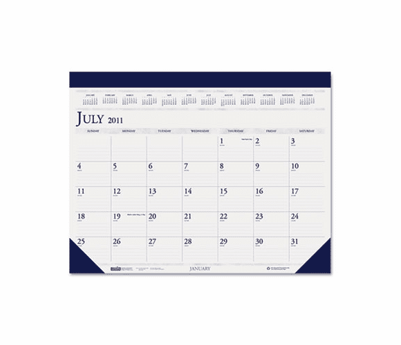 HOD155HD Two-Color Academic 14-Month Desk Pad Calendar, 22 x 17, 2013-2014 By HOUSE OF DOOLITTLE