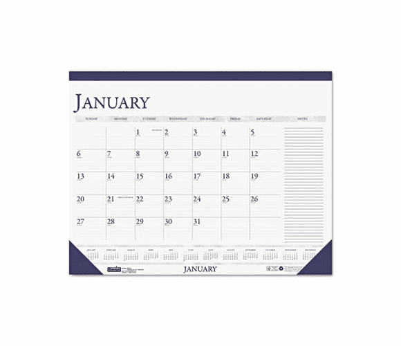 HOD164 Two-Color Monthly Desk Pad Calendar w/Large Notes Section, 22 x 17, 2013 By HOUSE OF DOOLITTLE