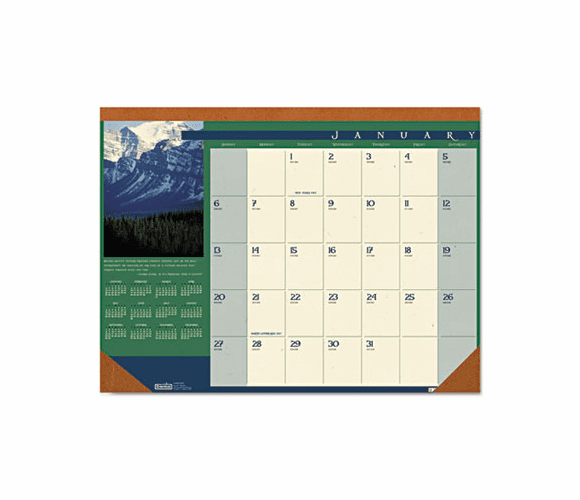 HOD168 Landscapes Photographic Monthly Desk Pad Calendar, 22 x 17, 2013 By HOUSE OF DOOLITTLE