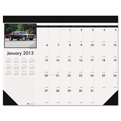 HOD1696 Classic Cars Photographic Monthly Desk Pad Calendar, 18-1/2 x 13, 2013 By HOUSE OF DOOLITTLE