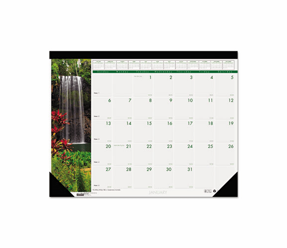 HOD171 Waterfalls of the World Photographic Monthly Desk Pad Calendar, 22 x 17, 2013 By HOUSE OF DOOLITTLE