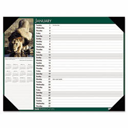 HOD173 Wildlife Photographic Monthly Desk Pad Calendar, 22 x 17, 2013 By HOUSE OF DOOLITTLE