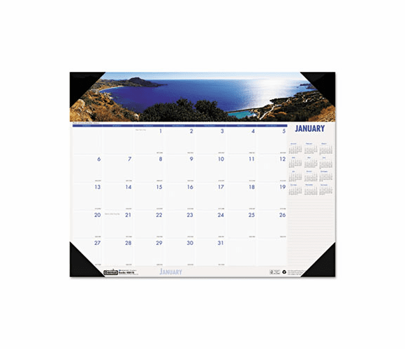 HOD178 Coastlines Photographic Monthly Desk Pad Calendar, 22 x 17, 2013 By HOUSE OF DOOLITTLE