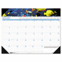 HOD1936 Sea Life Photographic Monthly Desk Pad Calendar, 18-1/2 x 13, 2013 By HOUSE OF DOOLITTLE