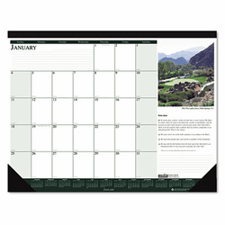 HOD1966 Golf Courses Photographic Monthly Desk Pad Calendar, 18-1/2 x 13, 2012 By HOUSE OF DOOLITTLE