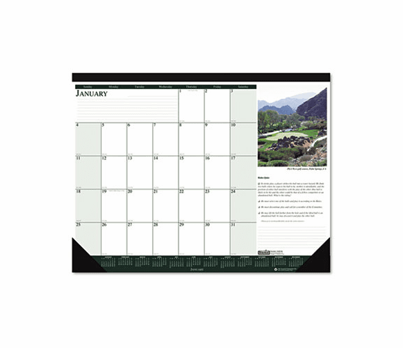 HOD1966 Golf Courses Photographic Monthly Desk Pad Calendar, 18-1/2 x 13, 2012 By HOUSE OF DOOLITTLE