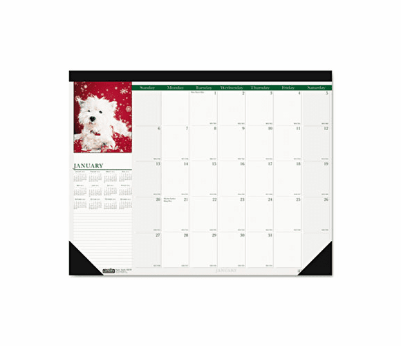 HOD199 Puppies Photographic Monthly Desk Pad Calendar, 22 x 17, 2013 By HOUSE OF DOOLITTLE