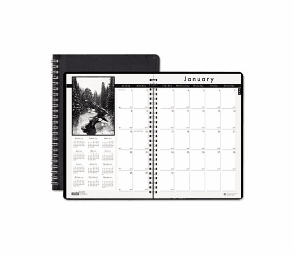 HOD216202 Monthly Planner w/Black-&-White Photos, 8-1/2 x 11, Black, 2012-2014 By HOUSE OF DOOLITTLE