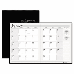 HOD26002 Ruled Planner with Stitched Leatherette Cover, 8-1/2 x 11, Black, 2012-2014 By HOUSE OF DOOLITTLE