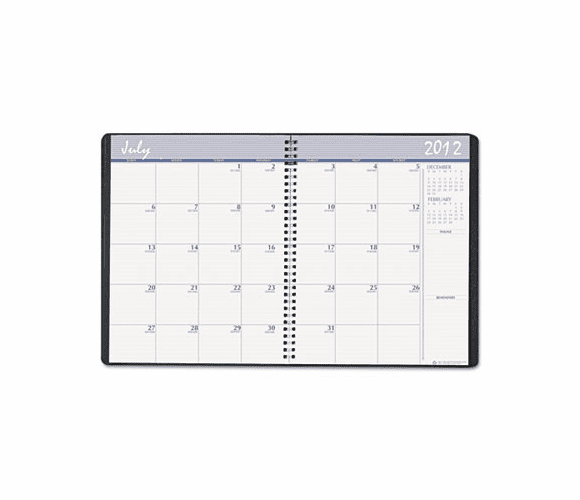 HOD26502 Academic Ruled Monthly Planner, 14-Mo. July-August, 8-1/2 x 11, Black, 2012-2013 By HOUSE OF DOOLITTLE