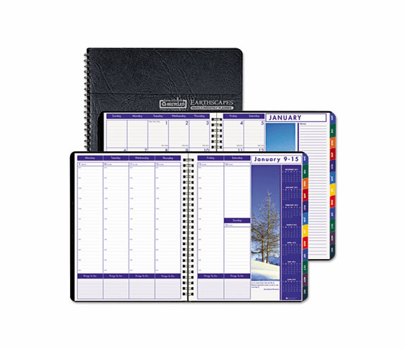 HOD273 Earthscapes Weekly/Monthly Planner, 8-1/2 x 11, Black, 2013 By HOUSE OF DOOLITTLE