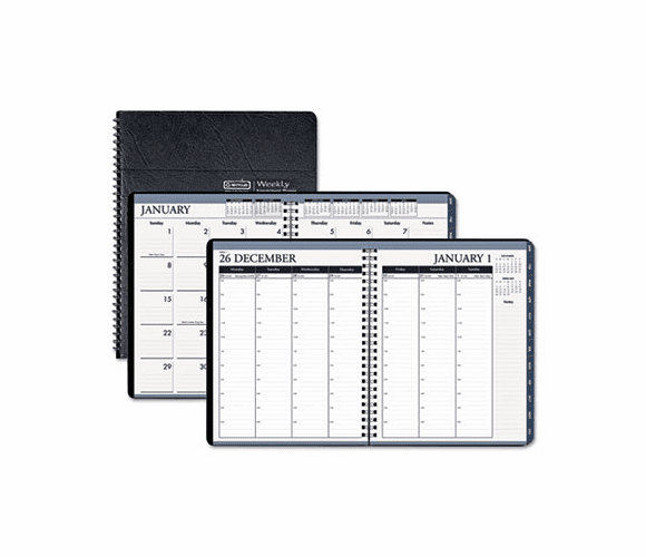 HOD28302 Wirebound Weekly/Monthly Planner, 8-1/2 x 11, Black Leatherette, 2013 By HOUSE OF DOOLITTLE